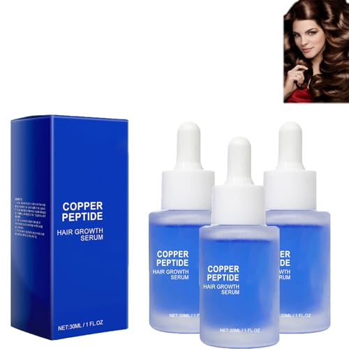 Fleava Péptidos de cobre para el cabello, Fleava péptido de cobre avanzado para mujeres hombres, nutre el cuero cabelludo y las raíces del cabello (3 piezas)