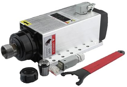 Moteur À Broche Carrée 6KW 220V ER32 300Hz Avec Bride, Vitesse 18000RPM, Profondeur De Gravure 180mm For Fraiseuse De Gravure Sur Bois CNC