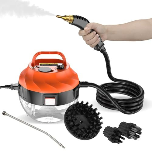 YZRDCXM Limpiador a Vapor, Limpiador a Vapor de Mano de 1500 W, Limpiador de sofás, Limpiador a Vapor portátil Multifuncional con Cabezales de Cepillo for Limpieza Profunda de cocinas, Pisos
