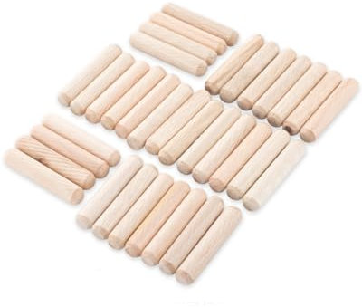 KGDUYC Assortimento Tasselli in Legno - 120 pcs M6 M8 M10 Tasselli Aghi in Legno Conici Scanalati per Fresatrice, Scanalature, Artigianato, Bricolage, Falegnameria,4 dimensioni