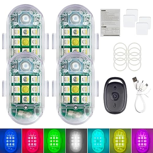 Lot de 4 Lumière stroboscopique Lampe Anti-Collision Drone Strobe Lights | LED Exterieur de sécurité à éclairage pour DJI Neo,Flip,Mini 3 4 Pro 4K SE 2,Air 3S 3 2 2S,Mavic 3/2,Spark,FPV,Avata 2,EVO