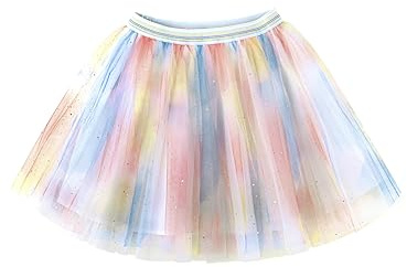Baby Kleinkind Kinder Mädchen Tutu Rock Regenbogen Tütü Rock Pailletten Bunte Ballett Prinzessinrock Minirock Tüllrock Elastischer Bund Süß Lieblich für 2-12 Jahre alt