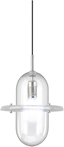 Lustre soucoupe volante noir et blanc de style simple - Lampes suspendues réglables en verre et fer avec source lumineuse E27(Clear)