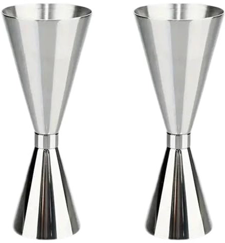 Jigger Jigger de acero inoxidable de 1 oz/2 oz for cócteles, vaso medidor doble for bebidas alcohólicas, ideal for el hogar, bar, fiesta, club, accesorios, utensilios de bar, hogar(Black 2pc)
