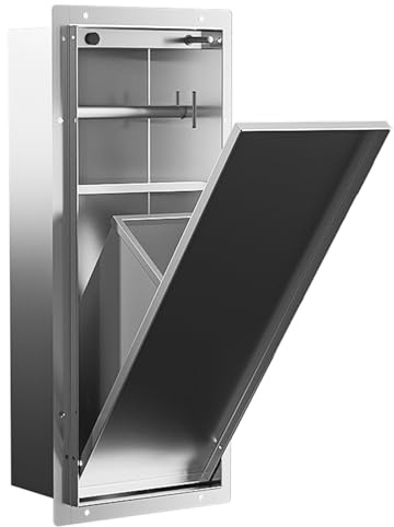 Armario lateral empotrado para inodoro, estantes de almacenamiento ocultos para ducha y áreas públicas, ahorro de espacio, muebles de baño elegantes y funcionales
