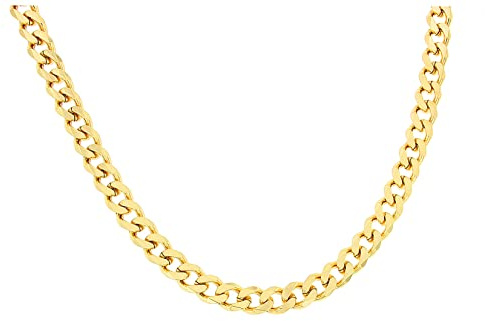 Tendenzalia Panzerkette Halskette Gold Doublé 9mm 90cm, Damen Herren Schmuck