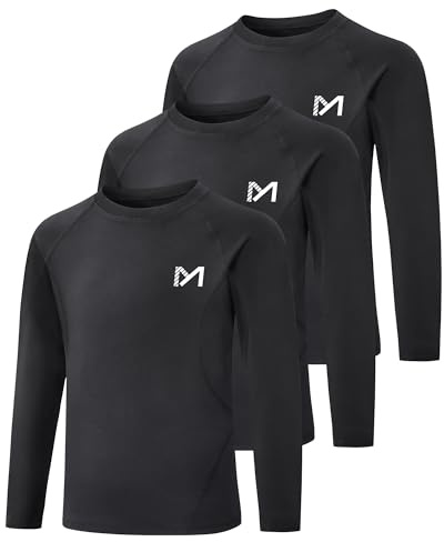 MEETYOO T-Shirt Thermique Garçon sous-vêtement Enfant à Manches Longues Vêtement Chaud Hiver Base Layer Sport Idéal pour Ski Running et Cyclisme