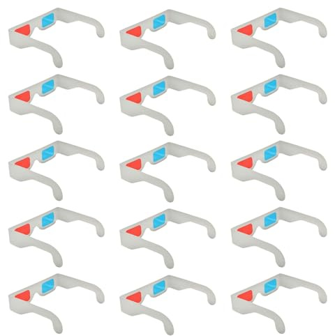 COHEALI Occhiali 3d Leggeri e Portatili Anaglifi in Cartone Rosso e Blu 50 Realizzati in Cartone Doppio Strato 250g per Ragazzo Ragazza per Giochi 3d e Dvd
