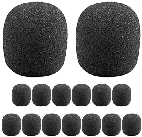 SOLUSTRE 15 st mikrofonskumskydd för headsetmikrofon | Mikrofonvindskydd ger brusreducering, 10 mm innerdiameter, skyddar mikrofonen från damm, enkel montering