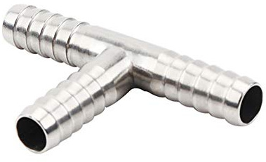 Beduan Stainless Steel 3/4 Hose Barb, 3 Way Tee T Shape Barbed Co2 Splitter Fitting