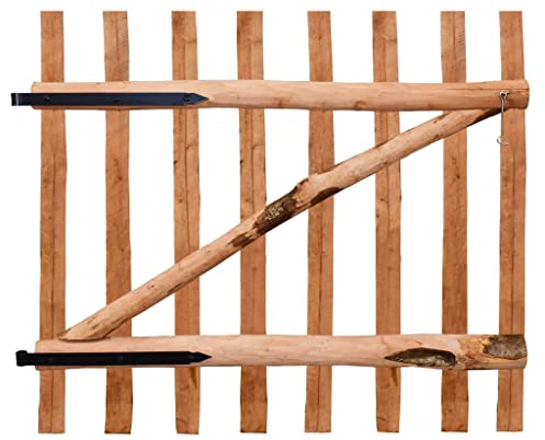 vidaXL 142595 Haselnuss Holz Imprägniert Gartentor 100x90cm Zauntor Gartentür Pforte
