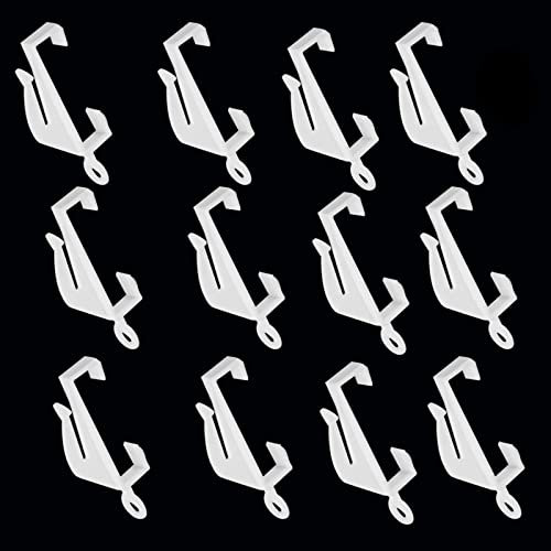 100 PCS Curtain Hooks and Gliders - White Plastic Rail Gliders for Track, Hanging Drapery Hooks for Door Window