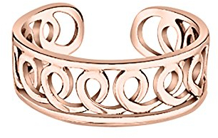 Marlogendo Wunderschöner verstellbarer Zehenring mit Unendlichkeitssymbol, 14 Karat Rotgold, 925er Sterlingsilber, breiter Midi-Ring, trendiger Curl-Zehenring