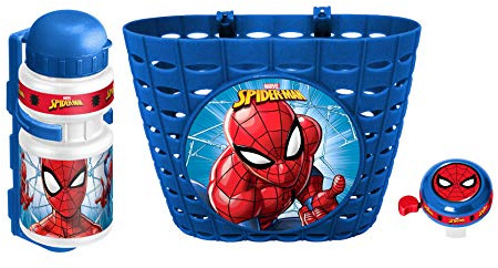 STAMP – korg + drickflaska + klargel – Spiderman, blå