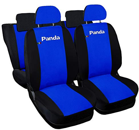 Lupex Shop Panda.3s_Br.N Autositzbezüge, kompatibel mit Panda Tritte Serie (Modell 319) Vollversion Blau Royal Schwarz | Set Vorder- und Rücksitzbezüge | Airbag kompatibel | Innenausstattung