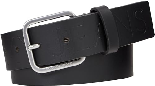 Tommy Jeans Herren Gürtel Finley 3.5 Ledergürtel, Schwarz (Black), 85