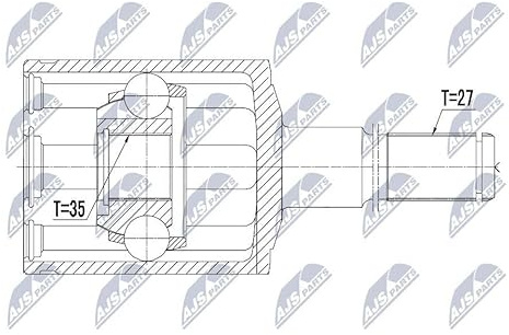 NTY Npw-Ch-028 Gelenksatz, Antriebswelle vorne links | Npw-Ch-028 passend für Cherokee Patriot