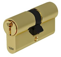 Yale Cilindro Europeo di sicurezza standard per serratura YC051KD272703B1 Ottone, 27/27mm, Doppio, Frizionato, 3 Chiavi