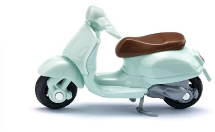 siku 1296, Vespa 125 GTS Super, Leksaksmoped, Metall/plast, Mint, Gummidäck, Rörliga axlar och stödben