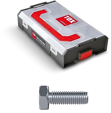 TOX L-BOXX Mini Sechskantschrauben M5 Sortiment DIN 933, individuell anpassbar, stapel- & untereinander verklickbar, inklusive Schrauben M5 in unterschiedlichen Abmessungen, 300 tlg., 094903203
