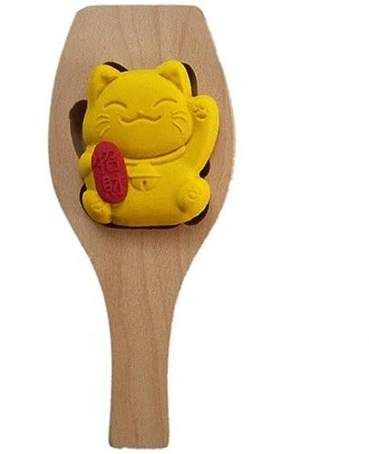 Hrippy Moule À Gâteau De Lune Chinois en Forme De Chat Porte-Bonheur, Festival Chinois De -Automne, Moule De Cuisson en Bois pour Muffins, Biscuits, À Citrouille