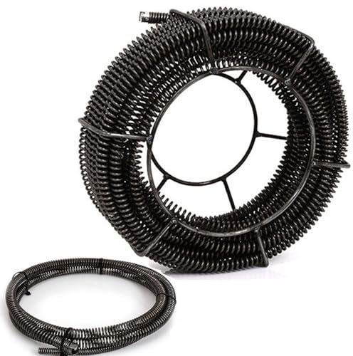 Federspirale Rohrreinigungsspiralen Set (4 Stück je 4.8m: Ø 16 mm + 2.5m: Ø16mm, Gesamtlänge 21m, Rohrbreite: Ø 30-100 mm) für Rohrreinigungsgerät Rohrreiniger Rohrreinigungsmaschine Abflussreiniger