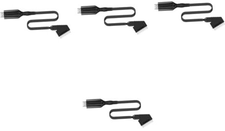 Gatuida 4pièces Scart Vers Convertisseur Adaptateur Audio Pratique Pour Tv Vcr Dvd Alimentation Usb Facile à Installer