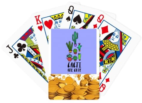 no/no Cacti Are Cute Cactus Art Deco Fashion Gold Poker Jeu de cartes classique