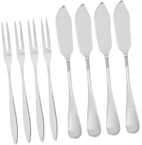 NAMOARLY Teiliges Edelstahl Food Picks Mit Buttermessern Und Früchtegabeln Langlebig Rostfrei Vielseitig Für Party Hochzeit Dessert Und Obstgenuss Silberfarben Praktisch Für Tägliche Verwen