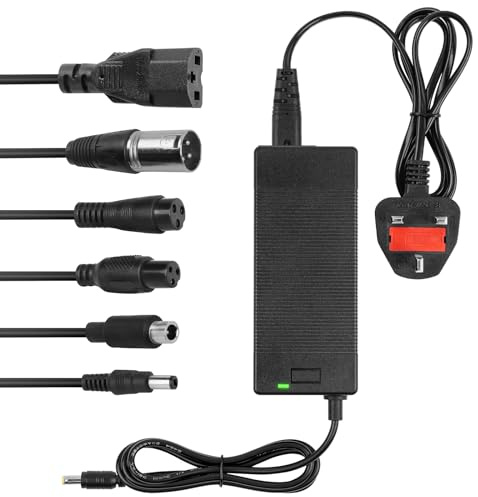 AUAUY 42V 2A Electric Scooter Charger, Universal Charger for 36V Li-ion Batteries with 6 Connections for Xiaomi/Segway/Ninebot/Gotrax Hoverboard & Electric Scooter Bike