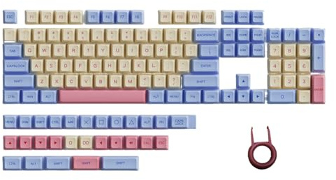 Rordigo 132 tangenter PBT-tangenter rosa söta tangentkåpor sublimeringsnycklar XDA-tangentkåpor för mekaniskt tangentbord