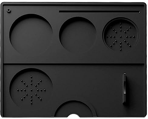 Elantoexis 1 PCS Espresso Silicone Coffee Tamper Mat Coffee Pad Tamp Station Replacement Parts Accessories for Tool Bar Espresso Accessory Black