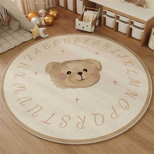YATOLATeppich Kinder Spielteppich Flauschiger Waschbarer Groß Schlafzimmer Wohnzimmer 120x120cm