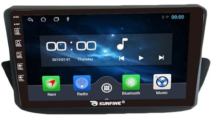 Quad Core 4G+64G Car CarPlay Android Auto 9 IPS Display Navigation Stéréo Touchscreen Headunit Pad Tablet Caméra arrière GPS Radio Lecteur multimédia pour Peugeot 208 2008 308 2010-2017