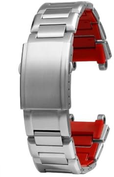 WHARGTSL Passend for die Fit for MTG-Serie „Heart of Steel“, passend for Casio G-Shock MTG-B1000, G1000, MTG-B2000, Uhrenkette aus 316L-Edelstahl, B1000-Armband Fit for Werkzeugarmband(Silver red)