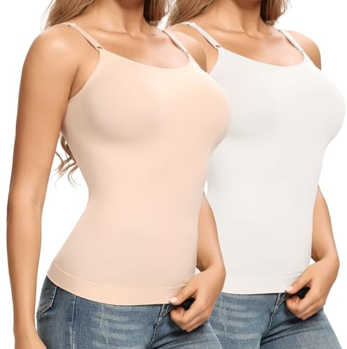 Joyshapher Camiseta Moldeadora Mujer Ropa Interior Femenina Abdomen Tenedor Chaleco Camisa Delgada Sin Costura Tirantes Delgados