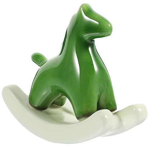 VINTORKY Ceramic Desktop Decor Bunte Schaukeltier Figurine Keramik Für Schlafzimmer Und Schreibtisch Tischdekoration Tierfigur Tiefgrünem Design