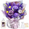 Ramo de flores con jarrón, ramo de rosas eternas, flores reales conservadas en caja de regalo, regalos para mujeres, esposas, novias, cumpleaños, día de San Valentín, día de la madre, Navidad