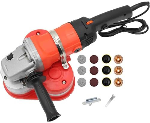 pulidora de Suelos de 3000 W, Pulidora de hormigón de 2800 RPM,lijadora de Pared con Ajuste de 6 velocidades,pulidora de Pared con 3 Discos de Pulido Diferentes,para lijar,pulir