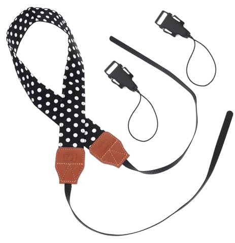 KICHOUSE Tracolla Per Fotocamera Regolabile Larghezza Confortevole Per Fotografi, Cinghia Nera Uso Versatile a Spalla o Collo, Per Trasporto Sicuro e Pratico Regalo