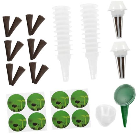 VICASKY Kit di Coltivazione Senza Terreno con Coperture di umidità Vasi Rete in PVC per Interni Forniture per Micro Ortaggi Cestini per Piante con Substrato di Spugna