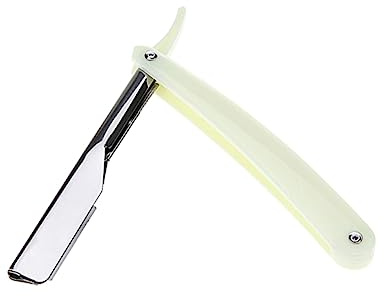 Gogogmee Rasoir Droit pour Hommes en Métal Facile à Utiliser Protection, pour Barbe Fine et Pattes, Portable pour Usage en Extérieur ou Salon de Coiffure