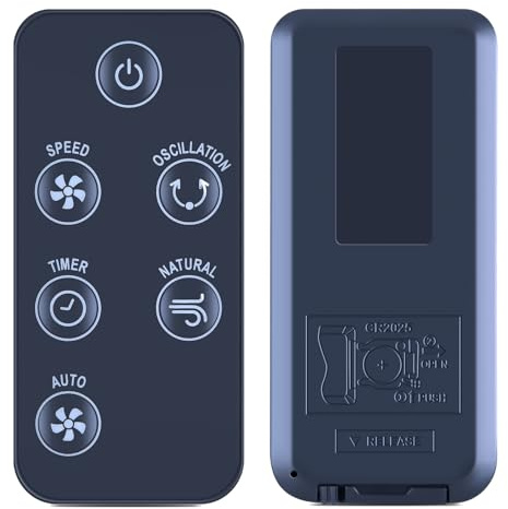 RETROSUN Replacement Remote Control for Rowenta Tower Fan VU6770, 3 Speed Control, Oscillation, Black