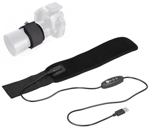 Chauffage d'objectif USB : chauffe-objectif 260 mm 3 réglages de température supprimant la corde, bande chauffante empêche la rosée, chauffage des lentilles chauffantes, pour appareil photo et