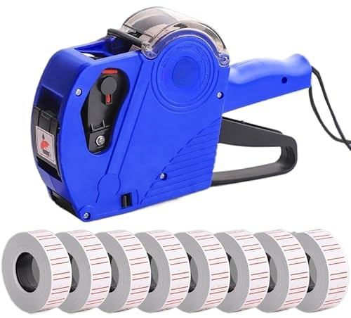 8-Digit Garvey Labeling Gun Kit - Heavy Duty Price Tag Gun with 11 Rolls (5500 Labels) & 2 Ink Rollers, Compatible with Garvey Tags