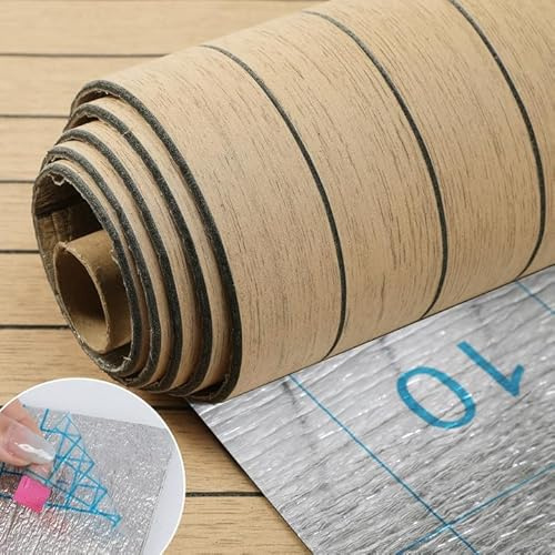 Trafagala 3mm Thick Faux Wood Panelling Wallpaper Foil Insulation 3D Foam Wall Panels Self Adhesive Wallpaper Grey Wooden Slat for Bathroom Waterproof Kitchen Living Room Bedroom Ceilings