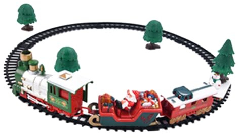 Homoyoyo Treno Giocattolo Natalizio Ornamento Cartone Animato Decorazione Desktop Retro Treno Giocattolo da Assemblare per Ragazzo Ragazza Ragazza