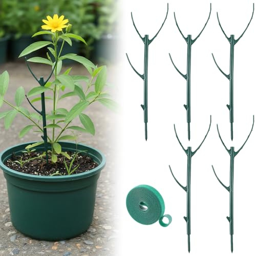 5 Pack Stackable Monstera Plant Support, 11'' Plastic Plant Support Stakes for Indoor & Outdoor Use, Plant Sticks for Climbing and Potted Plants, Pothos, Philodendron