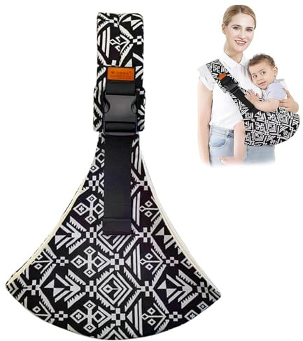 Porte Bebe Echarpe Porte Bebe Echarpe de Portage Sling Bébé Réglable Portes Bebes Hanche Toddler Carrier pour s' Adapter aux Enfants de 0 à 36 Mois et Pesant Jusqu'à 15 kg (noir)