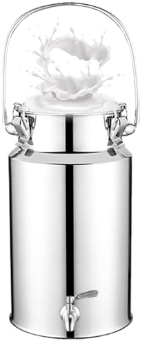 Bidon Alimentaire Avec Robinet Pot À Lait en Acier Inoxydable Pour Le Riz, La Farine, Les Céréales,B-15Liter